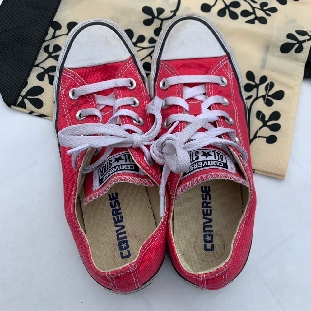 Converse all star hot pink low top canvas Sneaker women’s 6 shoes skater - Picture 6 of 9
